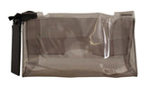 PINKO Black Clear Plastic Transparent Pouch Purse Clutch Bag -   -  PINKO.