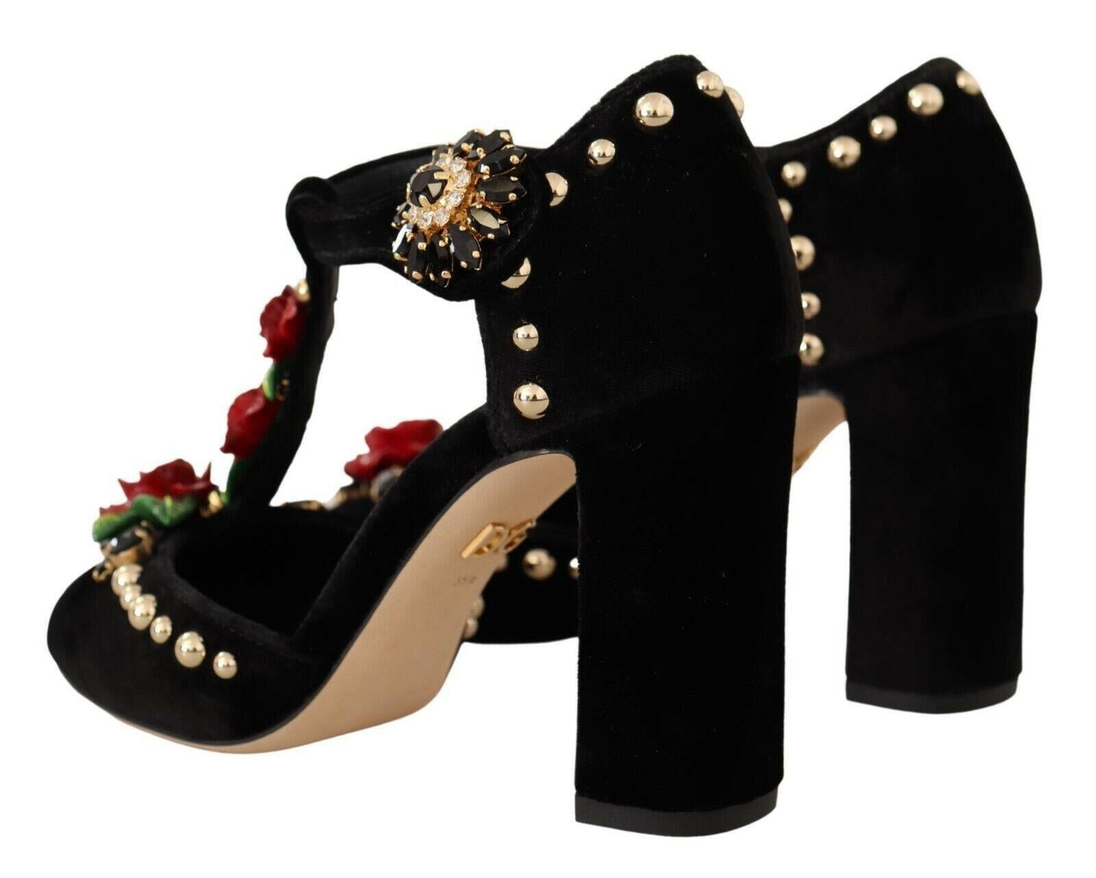 Dolce & Gabbana Black Mary Jane Pumps Roses Crystals Shoes -   -  Dolce & Gabbana. Dolce & Gabbana Black Mary Jane Pumps Roses Crystals Shoes -   -  Dolce & Gabbana.