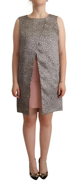 Comeforbreakfast Gray Sleeveless Shift Knee Length Dress -   -  Comeforbreakfast.