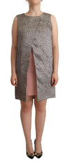 Comeforbreakfast Gray Sleeveless Shift Knee Length Dress - - Comeforbreakfast.