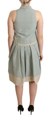 Comeforbreakfast Multicolor Collared Sleeveless Sheath Dress -   -  Comeforbreakfast.