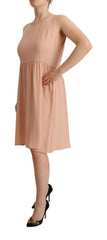 Twinset Beige Polyester Sleeveless Shift Knee Length Dress -   -  Twinset.