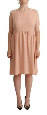 Twinset Beige Polyester Sleeveless Shift Knee Length Dress -   -  Twinset.