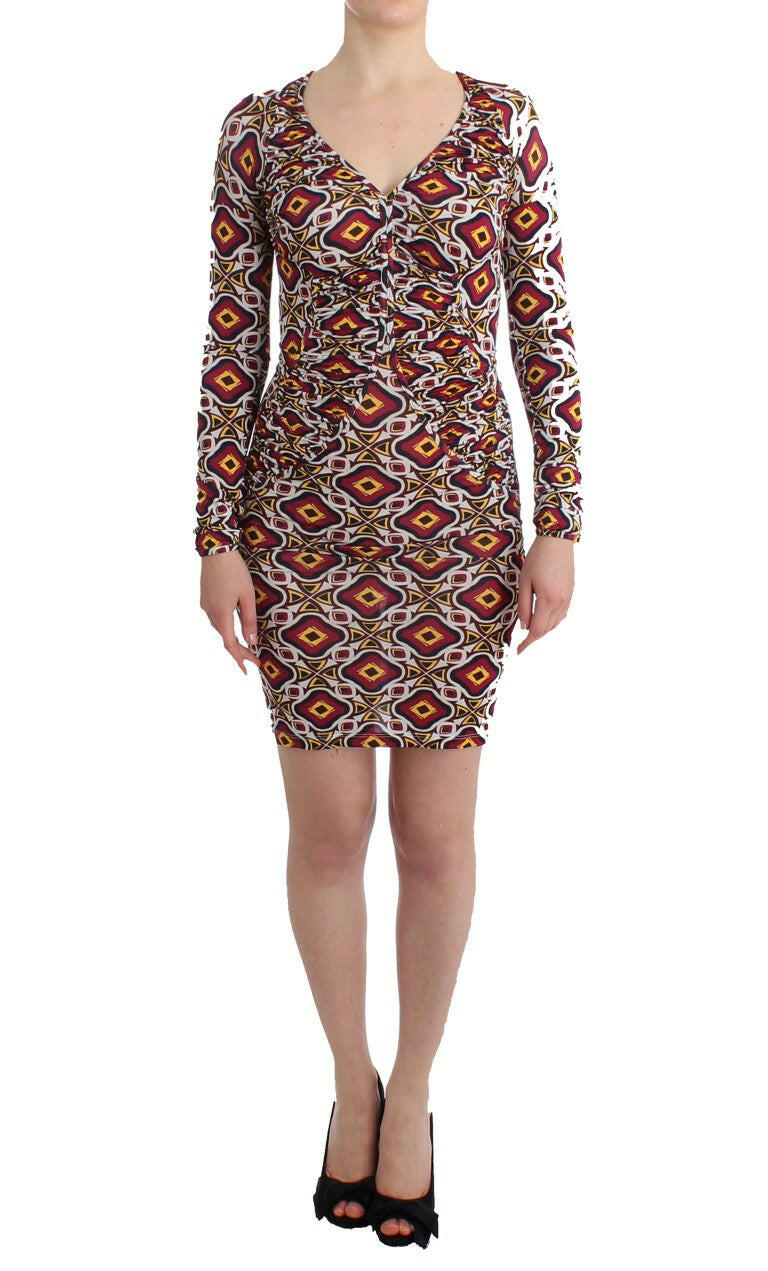 GF Ferre Multicolor Longsleeved Viscose Shift Dress -   -  GF Ferre.