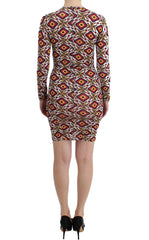 GF Ferre Multicolor Longsleeved Viscose Shift Dress -   -  GF Ferre.