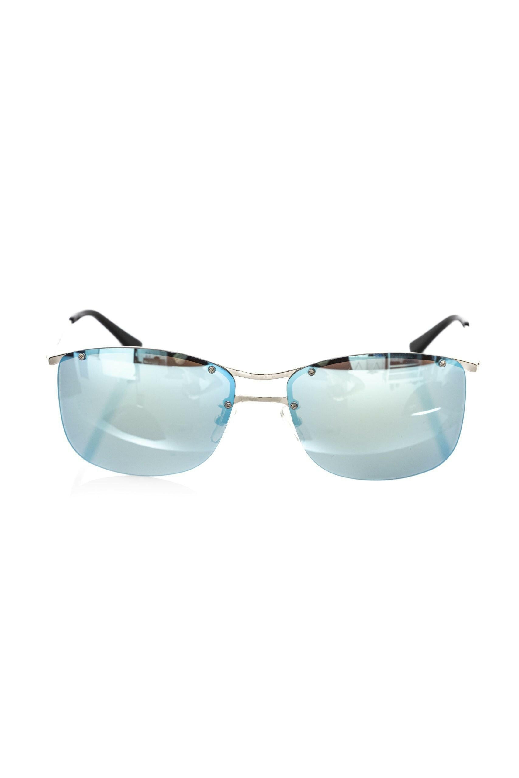 Frankie Morello Silver Metallic Fibre Men Sunglass -   -  Frankie Morello.