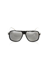 Frankie Morello Black Metallic Fiber Men Sunglass -   -  Frankie Morello.