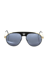Frankie Morello Black Metallic Fibre Men Sunglasses -   -  Frankie Morello.