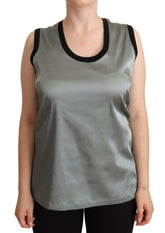 Dolce & Gabbana Silver Round Neck Sleeveless Casual Tank Top -   -  Dolce & Gabbana.