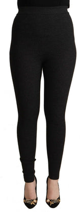 Dolce & Gabbana Black Virgin Wool Stretch Waist Tights Pants -   -  Dolce & Gabbana.