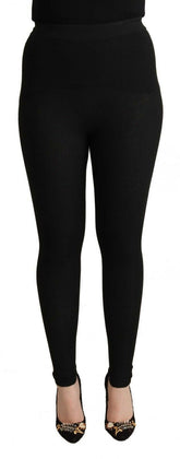Dolce & Gabbana Black Cashmere Stretch Waist Tights Pants -   -  Dolce & Gabbana.
