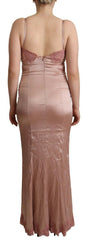 Dolce & Gabbana Pink Lace Long Bodycon Maxi Polyester Dress -   -  Dolce & Gabbana.