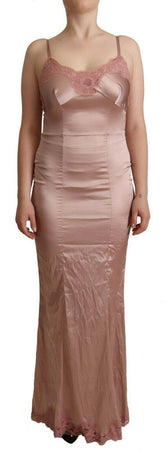 Dolce & Gabbana Pink Lace Long Bodycon Maxi Polyester Dress -   -  Dolce & Gabbana.