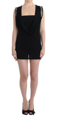 Roccobarocco Black Embellished Jersey Mini Sheath Short Dress -   -  Roccobarocco.