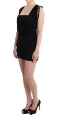 Roccobarocco Black Embellished Jersey Mini Sheath Short Dress -   -  Roccobarocco.