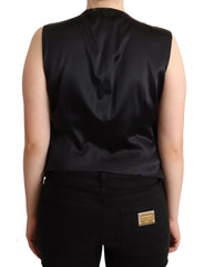 Dolce & Gabbana Black Button Down Sleeveless Vest Waiscoat Top -   -  Dolce & Gabbana.