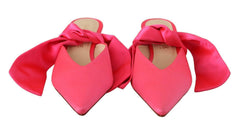 GIA COUTURE Pink Leather Lace Up Kitten Heels Pumps Shoes -   -  GIA COUTURE.