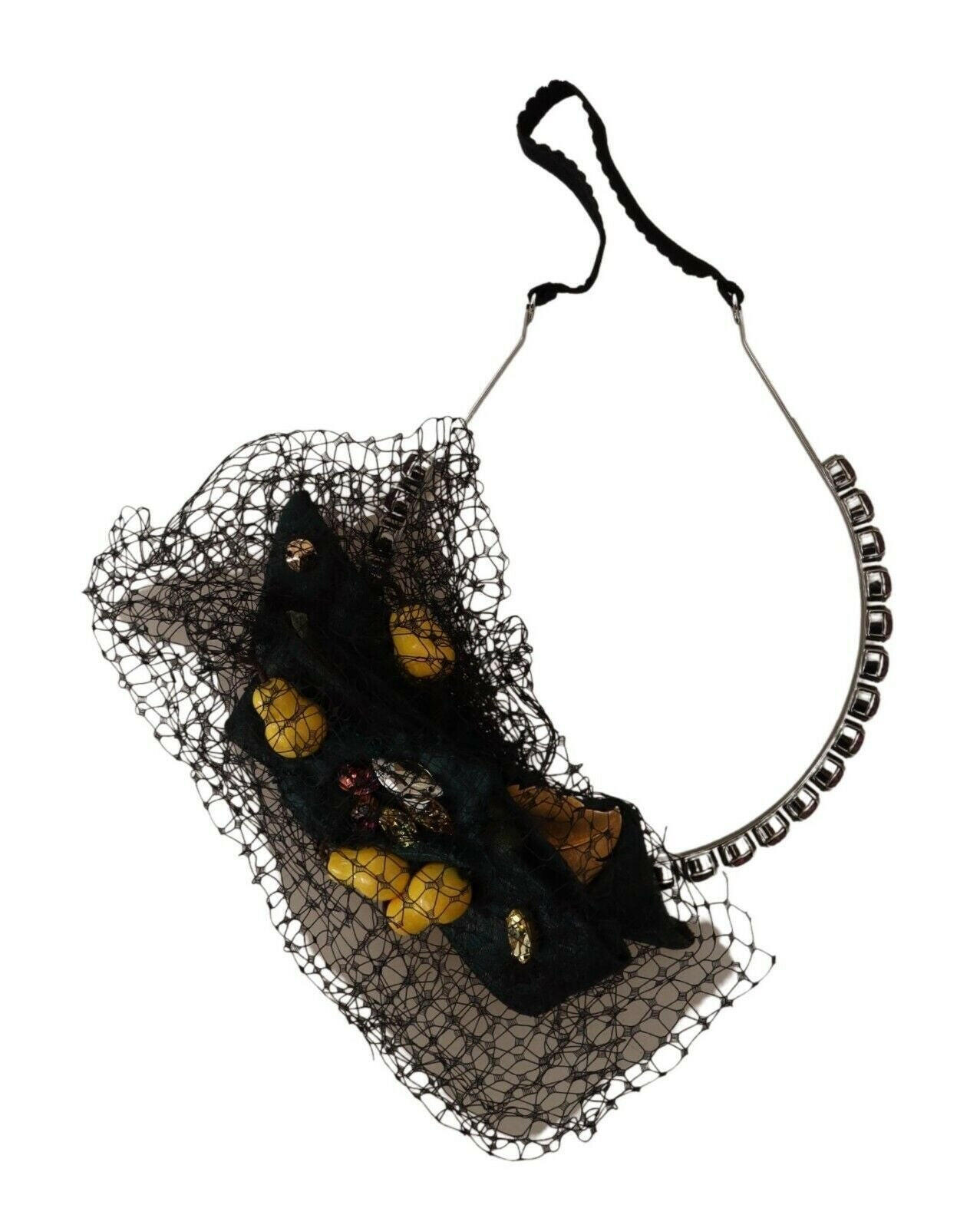 Dolce & Gabbana Silver Tiara Crystals Fruits Black Mesh Diadem Headband -   -  Dolce & Gabbana. Dolce & Gabbana Silver Tiara Crystals Fruits Black Mesh Diadem Headband -   -  Dolce & Gabbana.