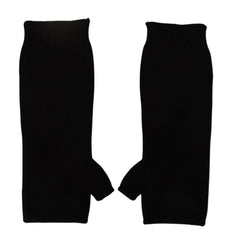 Dolce & Gabbana Black Knitted Fingerless Elbow Length Gloves - - Dolce & Gabbana.