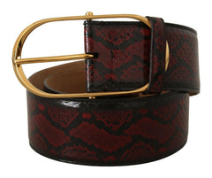 Dolce & Gabbana Red Exotic Leather Gold Oval Buckle Belt -   -  Dolce & Gabbana.