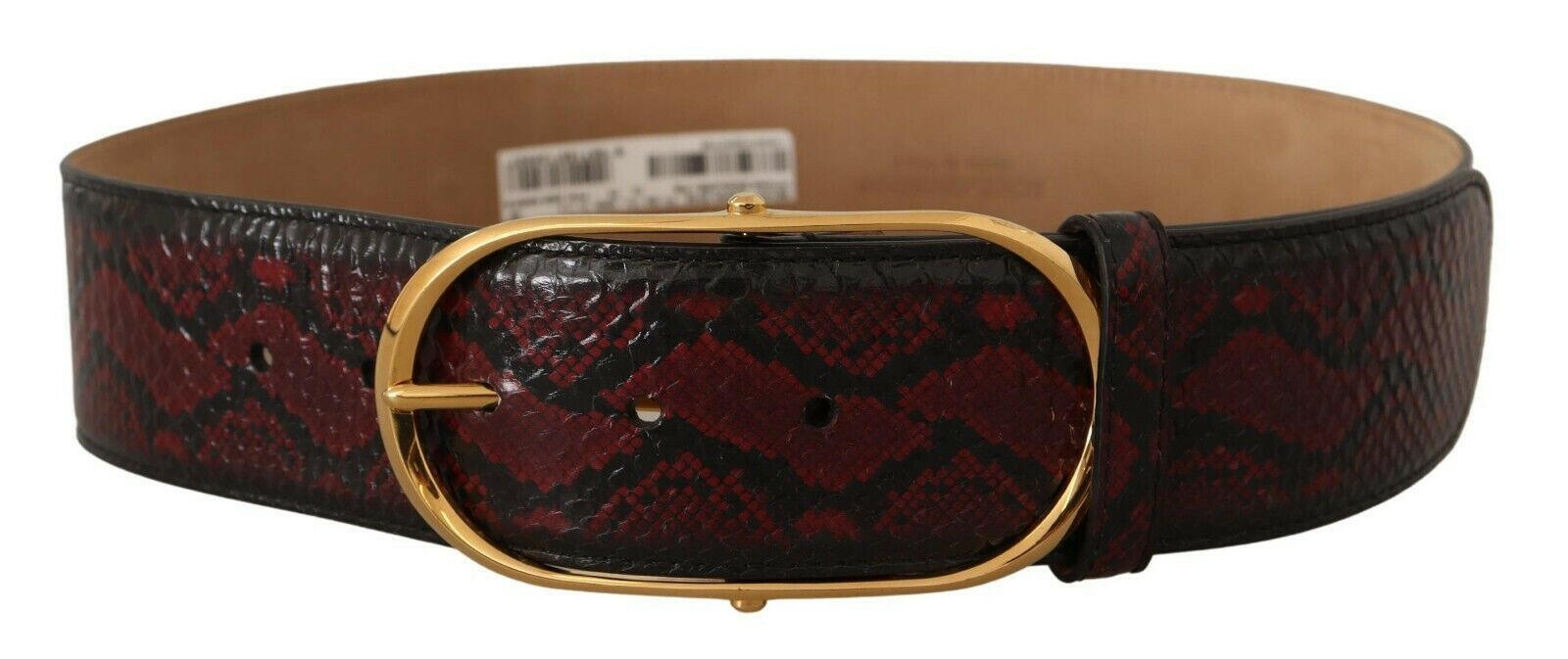 Dolce & Gabbana Red Exotic Leather Gold Oval Buckle Belt -   -  Dolce & Gabbana.