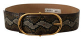 Dolce & Gabbana Brown Python Leather Gold Oval Buckle Belt -   -  Dolce & Gabbana.