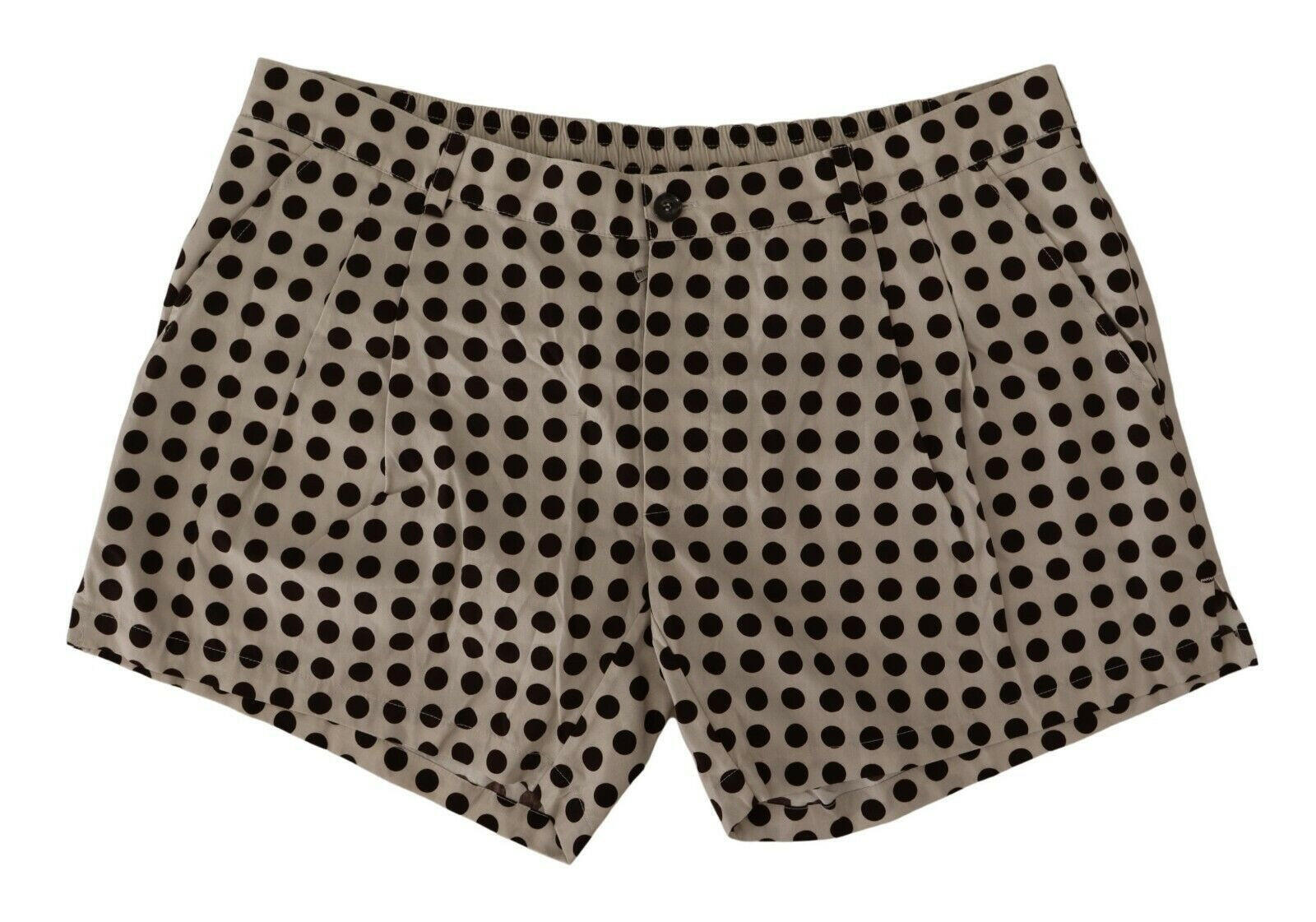 Dolce & Gabbana Black White Polka Dots Cotton Linen Shorts -   -  Dolce & Gabbana.
