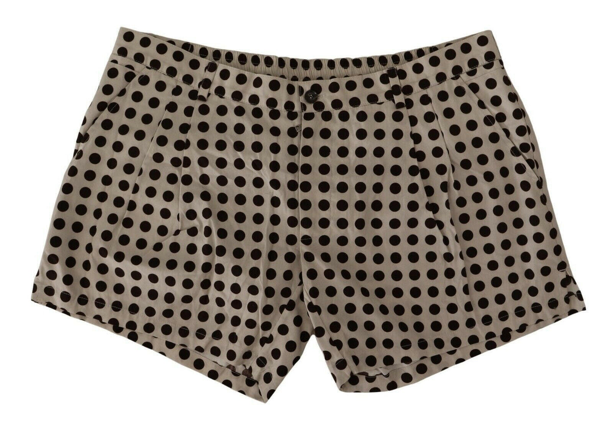Dolce & Gabbana Black White Polka Dots Cotton Linen Shorts -   -  Dolce & Gabbana.
