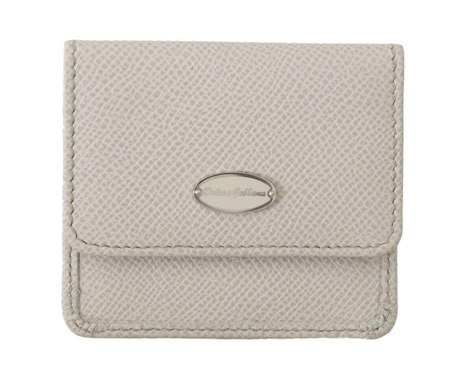 Dolce & Gabbana White Dauphine Leather Holder Pocket Wallet Condom Case -  Leather Condom Wallet for Men -  Dolce & Gabbana.