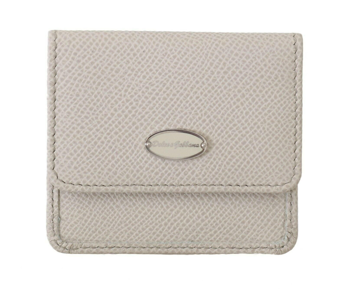 Dolce & Gabbana White Dauphine Leather Holder Pocket Wallet Condom Case -  Leather Condom Wallet for Men -  Dolce & Gabbana.