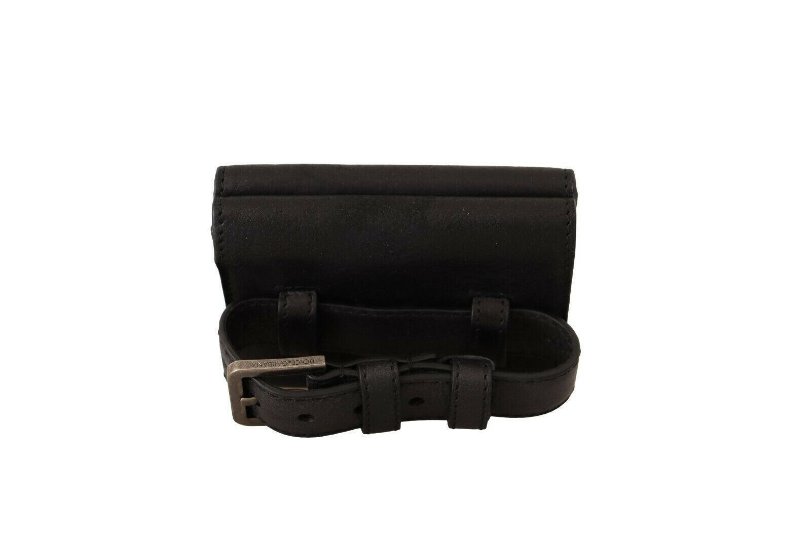 Dolce & Gabbana Black Leather Trifold Purse Belt Strap Multi Kit Wallet -  Leather Wallet for Men -  Dolce & Gabbana. Dolce & Gabbana Black Leather Trifold Purse Belt Strap Multi Kit Wallet -  Leather Wallet for Men -  Dolce & Gabbana.