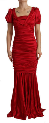 Dolce & Gabbana Red Silk Stretch Sheath Mermaid Gown Dress -   -  Dolce & Gabbana.