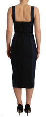 Dolce & Gabbana Dark Blue Cotton Denim Sheath Midi Dress -   -  Dolce & Gabbana.