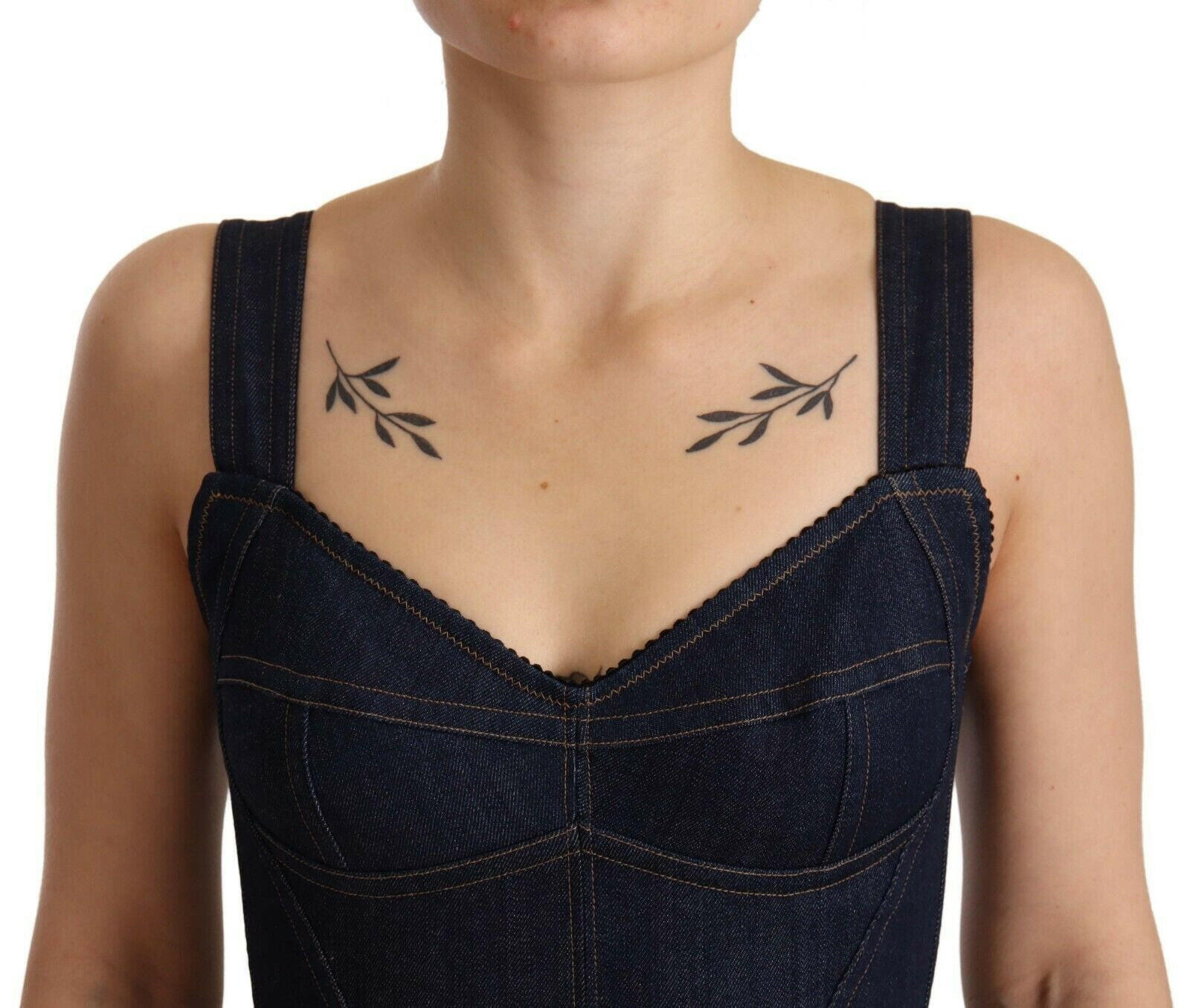 Dolce & Gabbana Dark Blue Cotton Denim Sheath Midi Dress -   -  Dolce & Gabbana. Dolce & Gabbana Dark Blue Cotton Denim Sheath Midi Dress -   -  Dolce & Gabbana.