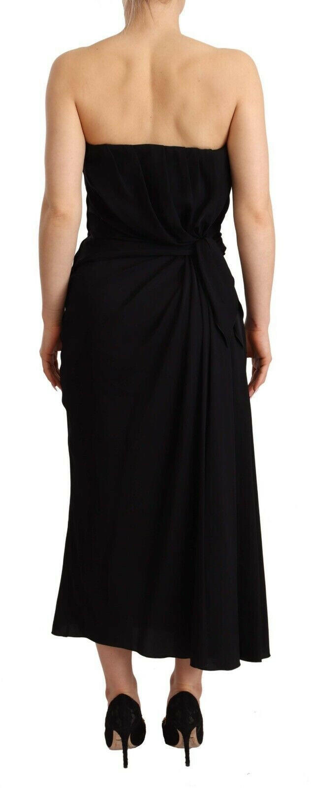 Dolce & Gabbana Black Silk Stretch Strapless Sheath Midi Dress -   -  Dolce & Gabbana. Dolce & Gabbana Black Silk Stretch Strapless Sheath Midi Dress -   -  Dolce & Gabbana.