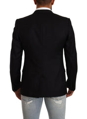 Dolce & Gabbana Black Wool Single Breasted Suit GOLD Jacket -   -  Dolce & Gabbana.