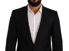 Dolce & Gabbana Black Wool Single Breasted Suit GOLD Jacket -   -  Dolce & Gabbana.