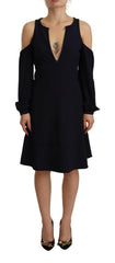 Twinset Black Long Sleeves Open Shoulder A-line Dress -   -  Twinset.