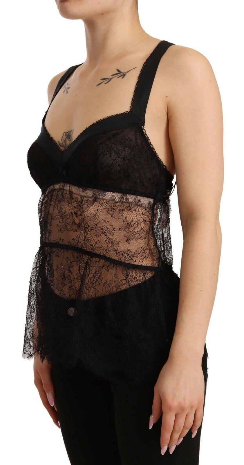 Dolce & Gabbana Black Silk Lace Babydoll Nylon Lingerie Top -   -  Dolce & Gabbana. Dolce & Gabbana Black Silk Lace Babydoll Nylon Lingerie Top -   -  Dolce & Gabbana.