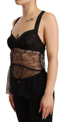 Dolce & Gabbana Black Silk Lace Babydoll Nylon Lingerie Top -   -  Dolce & Gabbana.