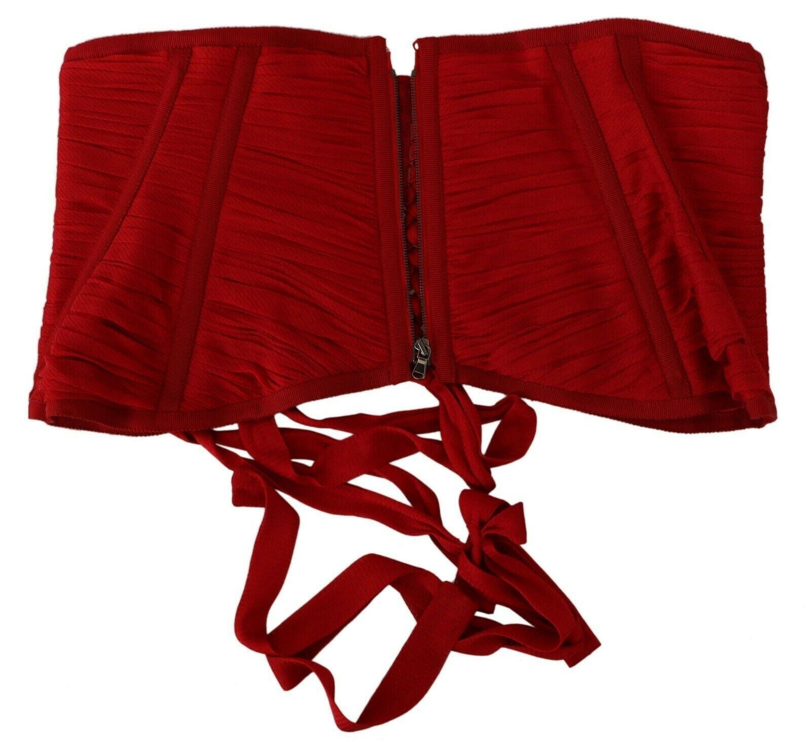 Dolce & Gabbana Red Corset Belt Stretch Waist Strap Silk Top -   -  Dolce & Gabbana. Dolce & Gabbana Red Corset Belt Stretch Waist Strap Silk Top -   -  Dolce & Gabbana.