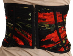 Dolce & Gabbana Black Corset Belt Stretch Waist Strap Silk Top -   -  Dolce & Gabbana.