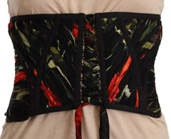 Dolce & Gabbana Black Corset Belt Stretch Waist Strap Silk Top -   -  Dolce & Gabbana.
