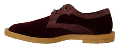 Dolce & Gabbana Bordeaux Velvet Exotic Leather Shoes -   -  Dolce & Gabbana.