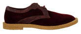Dolce & Gabbana Bordeaux Velvet Exotic Leather Shoes -   -  Dolce & Gabbana.
