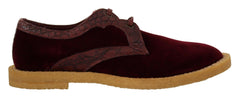 Dolce & Gabbana Bordeaux Velvet Exotic Leather Shoes -   -  Dolce & Gabbana.
