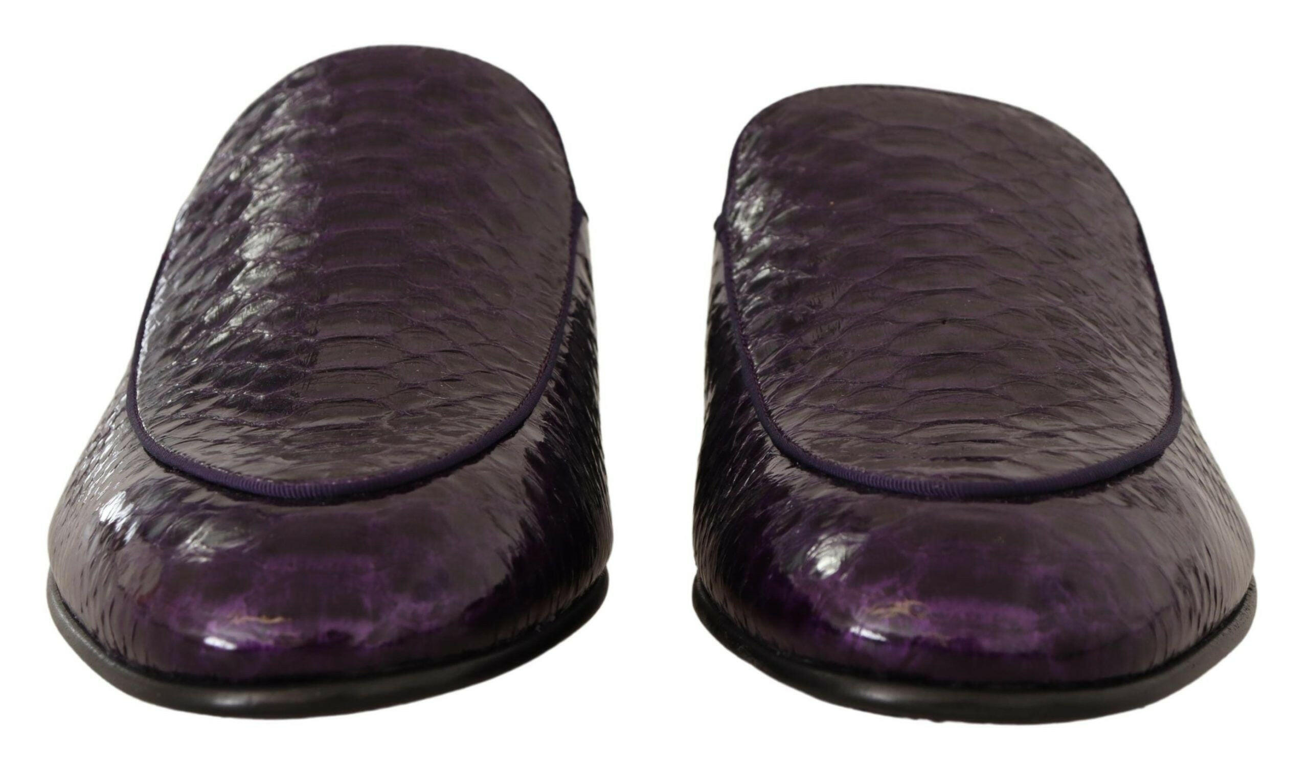 Dolce & Gabbana Purple Exotic Leather Flats Slides Shoes -   -  Dolce & Gabbana. Dolce & Gabbana Purple Exotic Leather Flats Slides Shoes -   -  Dolce & Gabbana.