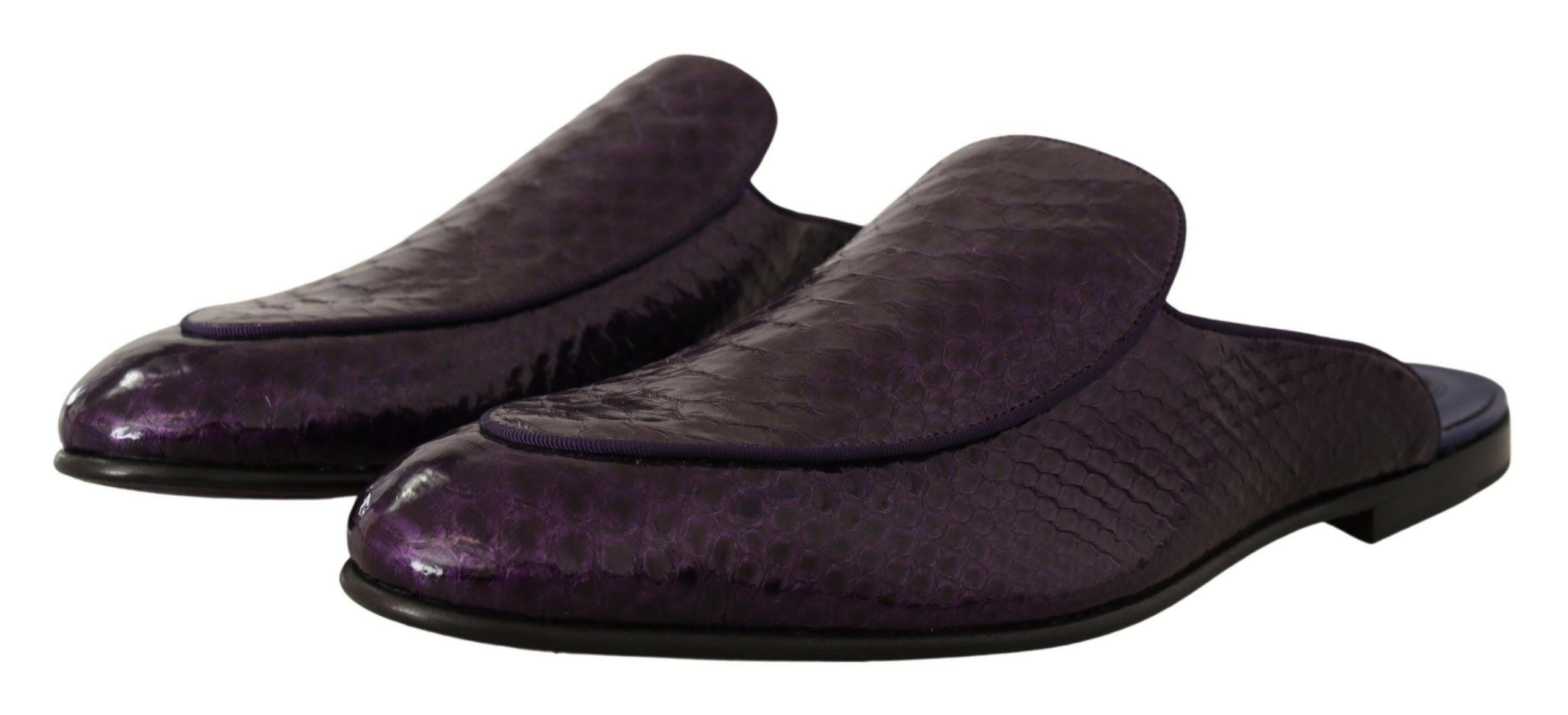 Dolce & Gabbana Purple Exotic Leather Flats Slides Shoes -   -  Dolce & Gabbana. Dolce & Gabbana Purple Exotic Leather Flats Slides Shoes -   -  Dolce & Gabbana.