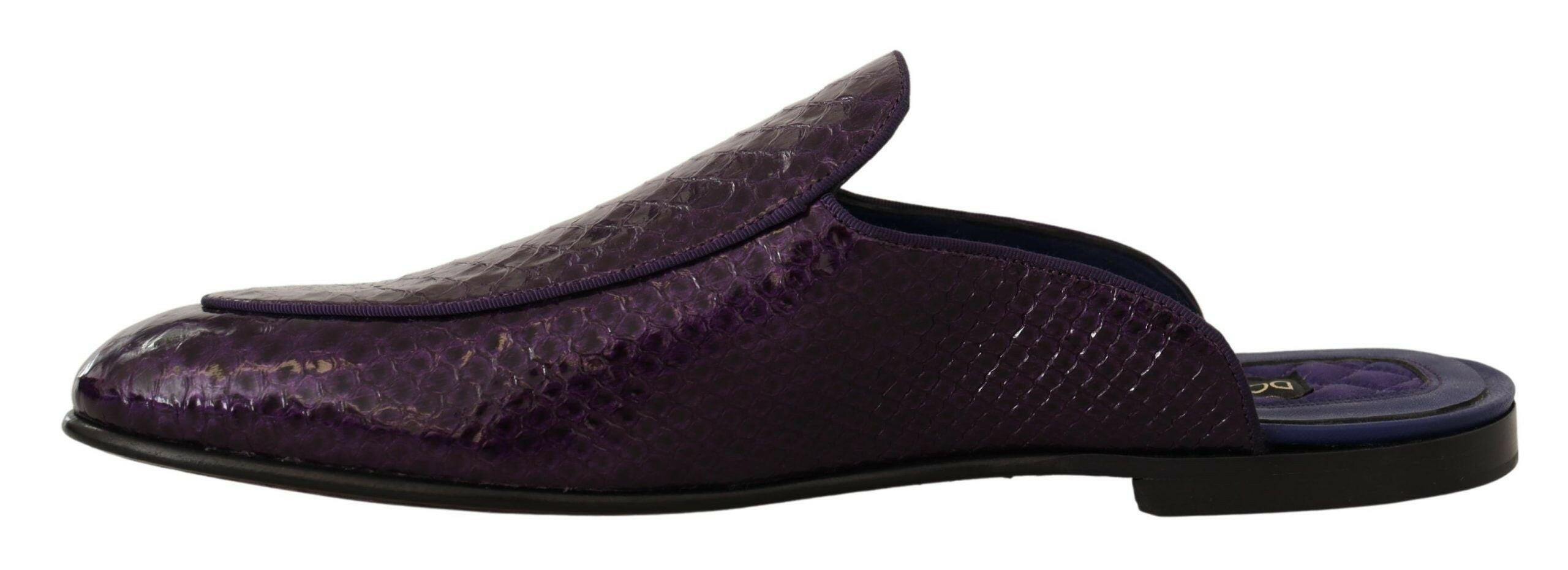 Dolce & Gabbana Purple Exotic Leather Flats Slides Shoes -   -  Dolce & Gabbana. Dolce & Gabbana Purple Exotic Leather Flats Slides Shoes -   -  Dolce & Gabbana.