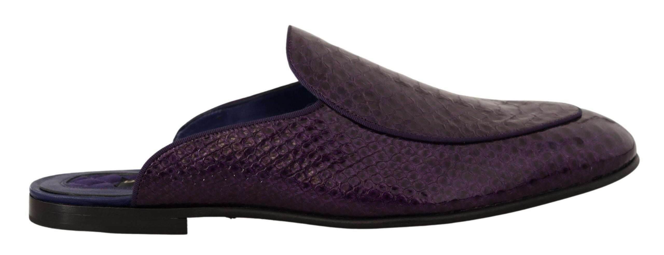 Dolce & Gabbana Purple Exotic Leather Flats Slides Shoes -   -  Dolce & Gabbana.